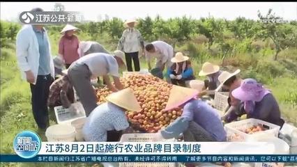 江蘇施行農業品牌目錄制度 以質量抽檢與產品效益為核心，助力食用農產品初加工發展